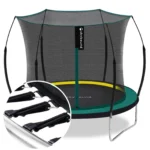 SkyBound 6ft outdoor Trampoline without springs, toddler springless trampoline with net for Kids and Adults, springless Trampoline with Enclosure for Backyard Indoor and Outdoor