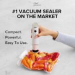 Chef Preserve Compact Vacuum Sealer for Food (Vacuum Sealer Machine + 30 Reusable Vacuum Bags) Powerful Handheld Vacuum Sealer Machine, Seal Meal Saver, Portable Food Sealer - Image 5