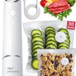 Chef Preserve Compact Vacuum Sealer for Food (Vacuum Sealer Machine + 30 Reusable Vacuum Bags) Powerful Handheld Vacuum Sealer Machine, Seal Meal Saver, Portable Food Sealer
