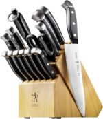 HENCKELS Statement Premium Quality 15-Piece Set with Block, Natural, Razor-Sharp, German Engineered Informed by 100+ Years of Mastery, Lightweight and Strong, Dishwasher Safe